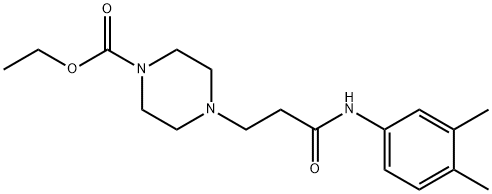 ethyl 4-{3-[(3,4-dimethylphenyl)amino]-3-oxopropyl}piperazine-1-carboxylate 结构式