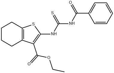 ethyl 2-{[(phenylcarbonyl)carbamothioyl]amino}-4,5,6,7-tetrahydro-1-benzothiophene-3-carboxylate 结构式