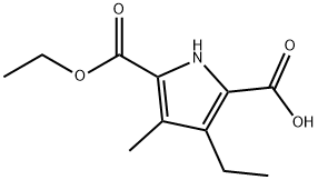 5-(乙氧基羰基)-3-乙基-4-甲基-1H-吡咯-2-羧酸 结构式