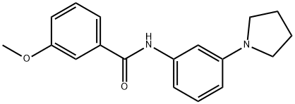 3-methoxy-N-[3-(pyrrolidin-1-yl)phenyl]benzamide 结构式