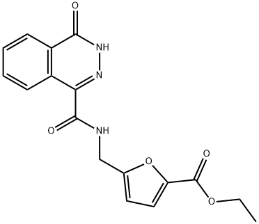 ethyl 5-({[(4-oxo-3,4-dihydrophthalazin-1-yl)carbonyl]amino}methyl)furan-2-carboxylate 结构式