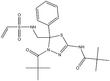 N-(5-苯基-4-新戊酰基-5-(乙烯基磺酰氨基甲基)-4,5-二氢-1,3,4-噻二唑-2-基) 结构式