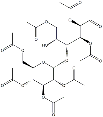 4-O-(2,3,4,6-四-O-乙酰基-ALPHA-D-吡喃葡萄糖基)-D-葡萄糖 2,3,6-三乙酸酯 结构式