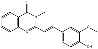 (E)-2-(4-hydroxy-3-methoxystyryl)-3-methylquinazolin-4(3H)-one 结构式