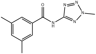 3,5-dimethyl-N-(2-methyl-2H-tetrazol-5-yl)benzamide 结构式