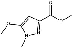 5-甲氧基-1-甲基-1H-吡唑-3-羧酸甲酯 结构式