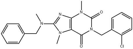 8-[benzyl(methyl)amino]-1-(2-chlorobenzyl)-3,7-dimethyl-3,7-dihydro-1H-purine-2,6-dione 结构式