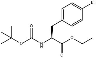 (S)-3-(4-溴苯基)-2-((叔丁氧基羰基)氨基)丙酸乙酯 结构式