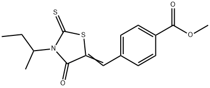 (Z)-methyl 4-((3-(sec-butyl)-4-oxo-2-thioxothiazolidin-5-ylidene)methyl)benzoate 结构式