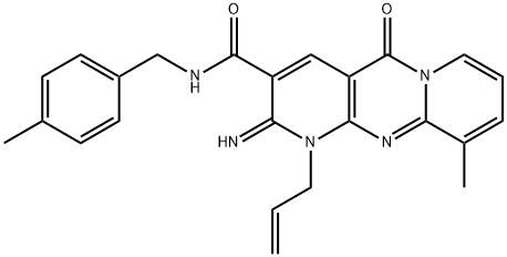 1-allyl-2-imino-10-methyl-N-(4-methylbenzyl)-5-oxo-1,5-dihydro-2H-dipyrido[1,2-a:2,3-d]pyrimidine-3-carboxamide 结构式