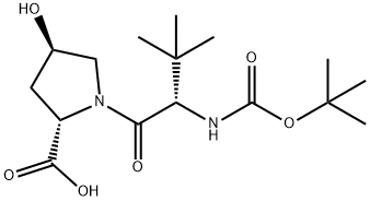 (2S,4R)-1-((S)-2-((叔丁氧基羰基)氨基)-3,3-二甲基丁酰基)-4-羟基吡咯烷-2-甲酸 结构式