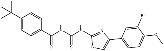 N-{[4-(3-bromo-4-methoxyphenyl)-1,3-thiazol-2-yl]carbamothioyl}-4-tert-butylbenzamide 结构式