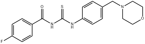 4-fluoro-N-{[4-(morpholin-4-ylmethyl)phenyl]carbamothioyl}benzamide 结构式