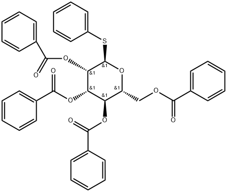 苯基 1-硫代-ALPHA-D-吡喃甘露糖苷 2,3,4,6-四苯甲酸酯 结构式