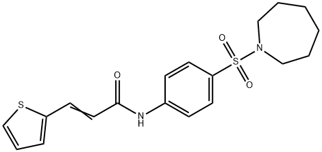 (2E)-N-[4-(azepan-1-ylsulfonyl)phenyl]-3-(thiophen-2-yl)prop-2-enamide 结构式