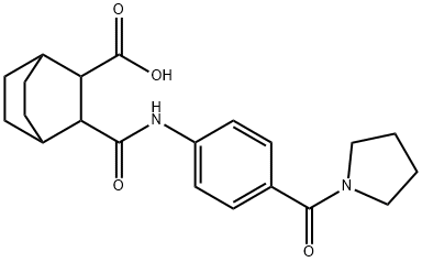 3-((4-(pyrrolidine-1-carbonyl)phenyl)carbamoyl)bicyclo[2.2.2]octane-2-carboxylic acid 结构式