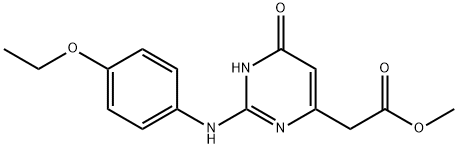 methyl {2-[(4-ethoxyphenyl)amino]-6-oxo-1,6-dihydropyrimidin-4-yl}acetate 结构式