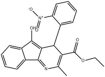 ethyl 5-hydroxy-2-methyl-4-(2-nitrophenyl)-4H-indeno[1,2-b]pyridine-3-carboxylate 结构式