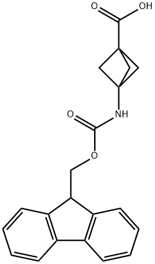 3-((((9H-Fluoren-9-yl)methoxy)carbonyl)amino)bicyclo[1.1.1]pentane-1-carboxylicacid 结构式