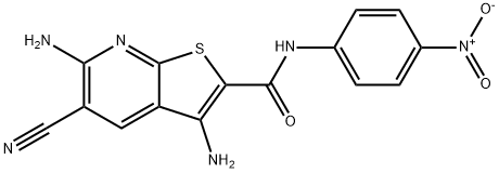 3,6-diamino-5-cyano-N-(4-nitrophenyl)thieno[2,3-b]pyridine-2-carboxamide 结构式