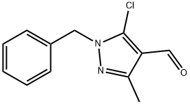 1H-Pyrazole-4-carboxaldehyde, 5-chloro-3-methyl-1-(phenylmethyl)-
 结构式