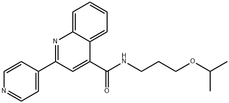 N-[3-(propan-2-yloxy)propyl]-2-(pyridin-4-yl)quinoline-4-carboxamide 结构式