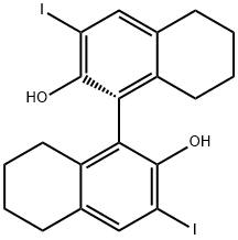 (R)-3,3'-二碘-5,5',6,6',7,7',8,8'-八氢-1,1'-联萘;二碘-5,5',6,6',7,7',8,8'-八氢-1,1'-联萘 结构式