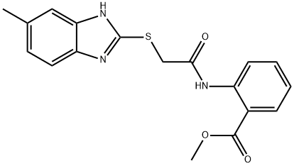 methyl 2-({[(6-methyl-1H-benzimidazol-2-yl)sulfanyl]acetyl}amino)benzoate 结构式