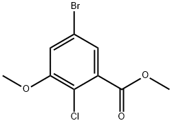 2-氯-3-甲氧基-5-溴苯甲酸甲酯 结构式