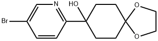 8-(5-溴-2-吡啶基)-8-羟基-1,4-二氧杂螺[4.5]癸烷 结构式