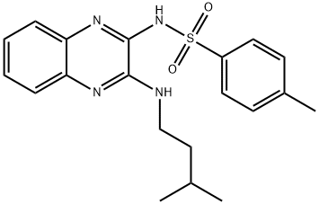 4-methyl-N-{3-[(3-methylbutyl)amino]quinoxalin-2-yl}benzenesulfonamide 结构式