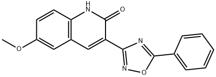 6-methoxy-3-(5-phenyl-1,2,4-oxadiazol-3-yl)quinolin-2(1H)-one 结构式