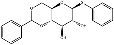 苯基 4,6-O-(苯基亚甲基)-1-硫代-BETA-D-吡喃葡萄糖苷 结构式