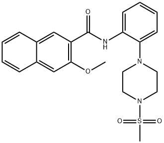 3-methoxy-N-{2-[4-(methylsulfonyl)-1-piperazinyl]phenyl}-2-naphthamide 结构式