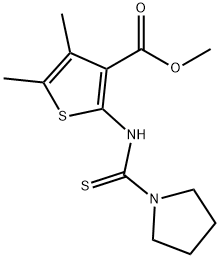 methyl 4,5-dimethyl-2-(pyrrolidine-1-carbothioamido)thiophene-3-carboxylate 结构式