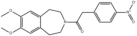 1-(7,8-二甲氧基-4,5-二氢-1H-苯并[D]吖庚英-3(2H)-基)-2-(4-硝基苯基)乙酮 结构式