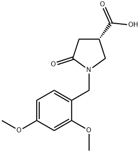 (3S)-1-[(2,4-二甲氧基苯基)甲基]-5-氧代吡咯烷-3-甲酸 结构式