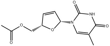 ((2S,5R)-5-(2,4-Dioxo-3,4-dihydropyrimidin-1(2H)-yl)-2,5-dihydrofuran-2-yl)methyl acetate 结构式