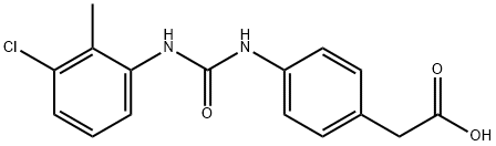 2-(4-(3-(3-chloro-2-methylphenyl)ureido)phenyl)acetic acid 结构式