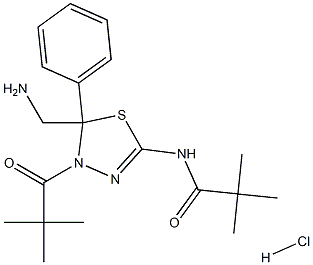 N-(5-(氨基甲基)-5-苯基-4-新戊酰-4,5-二氢-1,3,4-噻二唑-2-基)新戊酰胺盐酸 结构式