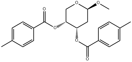 甲基 2-脱氧-BETA-D-赤式-吡喃戊糖苷二(4-甲基苯甲酸酯) 结构式