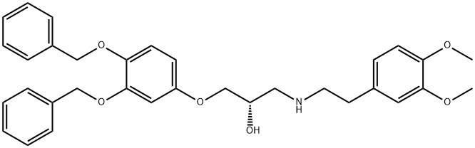 1-(3,4-bis(benzyloxy)phenoxy)-3-(3,4-dimethoxyphenethylamino)propan-2-ol 结构式