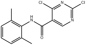 2,4-二氯-N-(2,6-二甲基苯基)嘧啶-5-甲酰胺 结构式