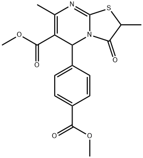 methyl 5-[4-(methoxycarbonyl)phenyl]-2,7-dimethyl-3-oxo-2,3-dihydro-5H-[1,3]thiazolo[3,2-a]pyrimidine-6-carboxylate 结构式