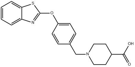 1-(4-(benzo[d]thiazol-2-yloxy)benzyl)piperidine-4-carboxylic acid 结构式