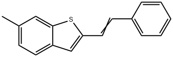 (E)-6-Methyl-2-styrylbenzo[b]thiophene 结构式