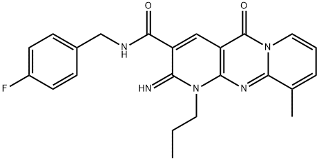 N-(4-fluorobenzyl)-2-imino-10-methyl-5-oxo-1-propyl-1,5-dihydro-2H-dipyrido[1,2-a:2,3-d]pyrimidine-3-carboxamide 结构式