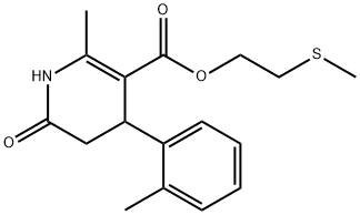2-(methylthio)ethyl 2-methyl-6-oxo-4-(o-tolyl)-1,4,5,6-tetrahydropyridine-3-carboxylate 结构式