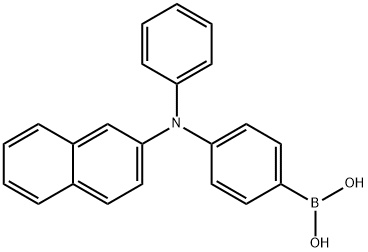 4-(2-萘基(苯基)氨基)苯硼酸 结构式
