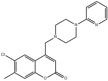 6-chloro-7-methyl-4-{[4-(pyridin-2-yl)piperazin-1-yl]methyl}-2H-chromen-2-one 结构式